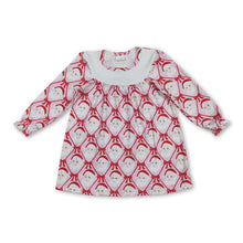 Load image into Gallery viewer, Pink long sleeves santa bow kids girls Christmas dresses