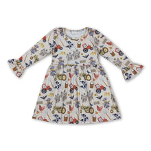 Load image into Gallery viewer, Long sleeves bat pumpkin scarecrow farm girl Halloween dress