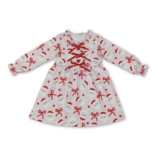 Load image into Gallery viewer, Long sleeves red santa heart kids girls Christmas dresses