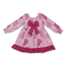 Load image into Gallery viewer, Long sleeves pink bow Christmas tree cake girls dress