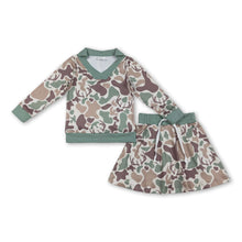 Load image into Gallery viewer, Long sleeves deer camo top skirt girls clothing set