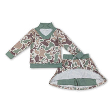 Load image into Gallery viewer, Long sleeves deer camo top skirt girls clothing set