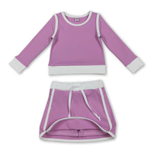 Load image into Gallery viewer, Long sleeves solid top skirt kids girls active outfits