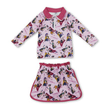 Load image into Gallery viewer, Hot pink music pullover skirt kids girls clothing set