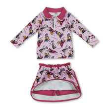 Load image into Gallery viewer, Hot pink music pullover skirt kids girls clothing set