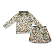 Load image into Gallery viewer, Long sleeves green camo top skirt baby girls clothing