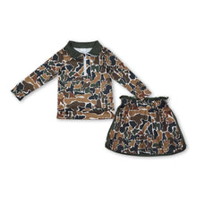 Load image into Gallery viewer, Long sleeves brown camo top skirt baby girls clothing