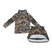 Load image into Gallery viewer, Long sleeves brown camo top skirt baby girls clothing