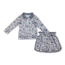Load image into Gallery viewer, Long sleeves grey camo top skirt baby girls clothing