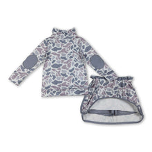 Load image into Gallery viewer, Long sleeves grey camo top skirt baby girls clothing