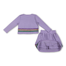 Load image into Gallery viewer, Long sleeves lavender stripe girls Mardi Gras outfits