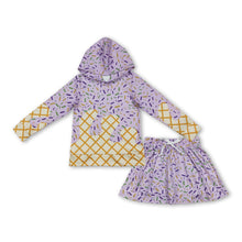 Load image into Gallery viewer, Ice cream sprinkle hoodie skirt girls Mardi Gras outfits