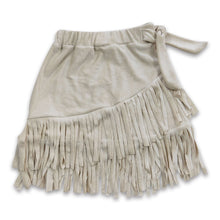 Load image into Gallery viewer, Beige tassels kids girls western skirt