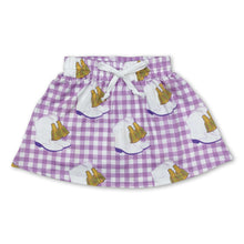 Load image into Gallery viewer, Lavender plaid boots baby girls skirt with shorts