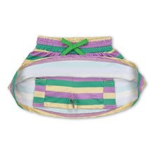 Load image into Gallery viewer, Yellow purple green stripe girls mardi gras skirt