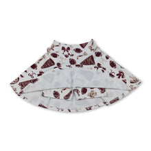 Load image into Gallery viewer, Maroon bow football go team kids girls activewear skirt