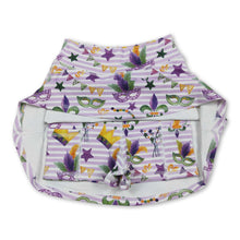 Load image into Gallery viewer, High waist stripe crown girls Mardi Gras activewear skirt