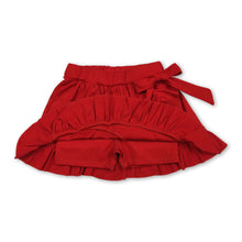 Load image into Gallery viewer, Red bow ruffle kids girls summer active yoga skirt