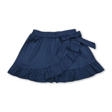 Load image into Gallery viewer, Navy bow ruffle kids girls summer active yoga skirt