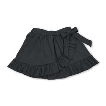 Load image into Gallery viewer, Black bow ruffle kids girls summer active yoga skirt