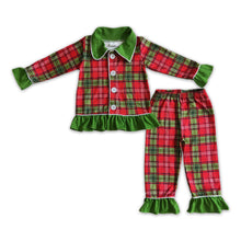 Load image into Gallery viewer, Red and green plaid sleepwear girls Christmas pajamas