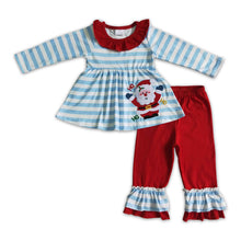 Load image into Gallery viewer, Ho ho ho santa embroidery kids girls Christmas outfits