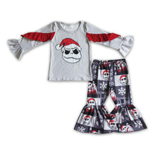 Load image into Gallery viewer, Skull Christmas hat shirt patchwork pants girls Christmas clothes