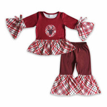 Load image into Gallery viewer, Reindeer print peplum bell bottom pants girls Christmas outfits
