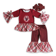 Load image into Gallery viewer, Reindeer print peplum bell bottom pants girls Christmas outfits