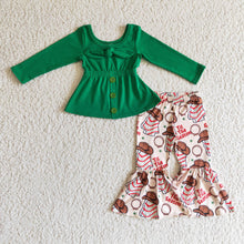 Load image into Gallery viewer, Green tunic 'tis the season pants baby girls Christmas clothes