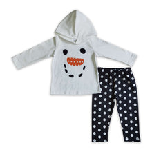 Load image into Gallery viewer, Let it snow white hoodie black pants girls winter clothes
