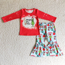 Load image into Gallery viewer, Green face naughty or nice girls Christmas clothes