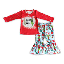 Load image into Gallery viewer, Green face naughty or nice girls Christmas clothes
