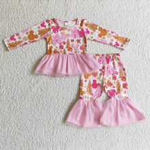 Load image into Gallery viewer, Castle Christmas tree mouse pink tulle baby girls clothes