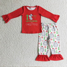 Load image into Gallery viewer, I want a hippopotamus for Christmas girls pajamas