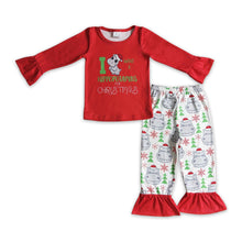 Load image into Gallery viewer, I want a hippopotamus for Christmas girls pajamas