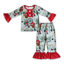Load image into Gallery viewer, Highland cow cactus kids girls western Christmas pajamas