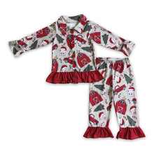 Load image into Gallery viewer, Cow pig farm print kids girls Christmas pajamas