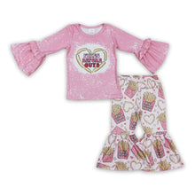 Load image into Gallery viewer, Fries heart shirt bell bottom pants girls Valentine's clothing