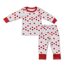 Load image into Gallery viewer, Pink red heart baby kids valentine's clothes