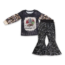 Load image into Gallery viewer, It's the most wonderful time of the year sequin set girls Christmas outfits