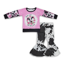 Load image into Gallery viewer, Just a girl who loves cows sweatshirt jeans kids outfits
