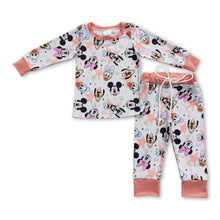 Load image into Gallery viewer, Duck mouse long sleeves kids girls pajamas