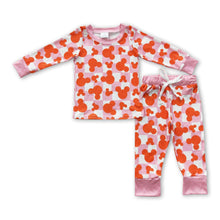 Load image into Gallery viewer, Plaid mouse long sleeves kids girls fall pajamas