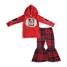 Load image into Gallery viewer, Santa hoodie plaid pants kids girls Christmas clothes