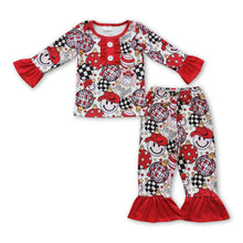 Load image into Gallery viewer, Ho ho ho howdy santa smile girls Christmas pajamas