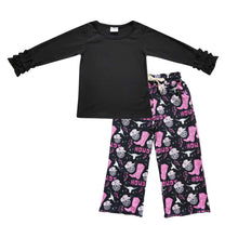 Load image into Gallery viewer, Black top howdy boots pants kids western clothing set