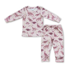 Load image into Gallery viewer, Dinosaur hat long sleeves kids girls Christmas pajamas