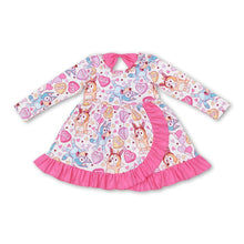 Load image into Gallery viewer, Sweet kind heart dog girls valentines dresses