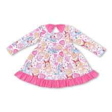 Load image into Gallery viewer, Sweet kind heart dog girls valentines dresses